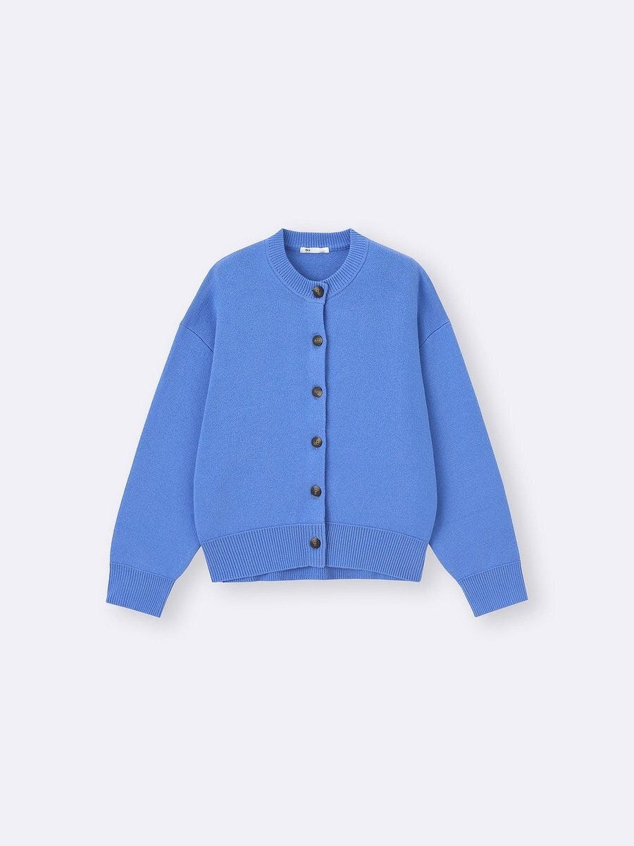 GUのスウェットライクニットドルマンスリーブカーディガン