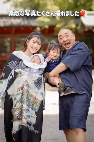 西野未姫、山本圭壱＆子どもたちとのお宮参りVlog公開「山本ファミリー素敵」