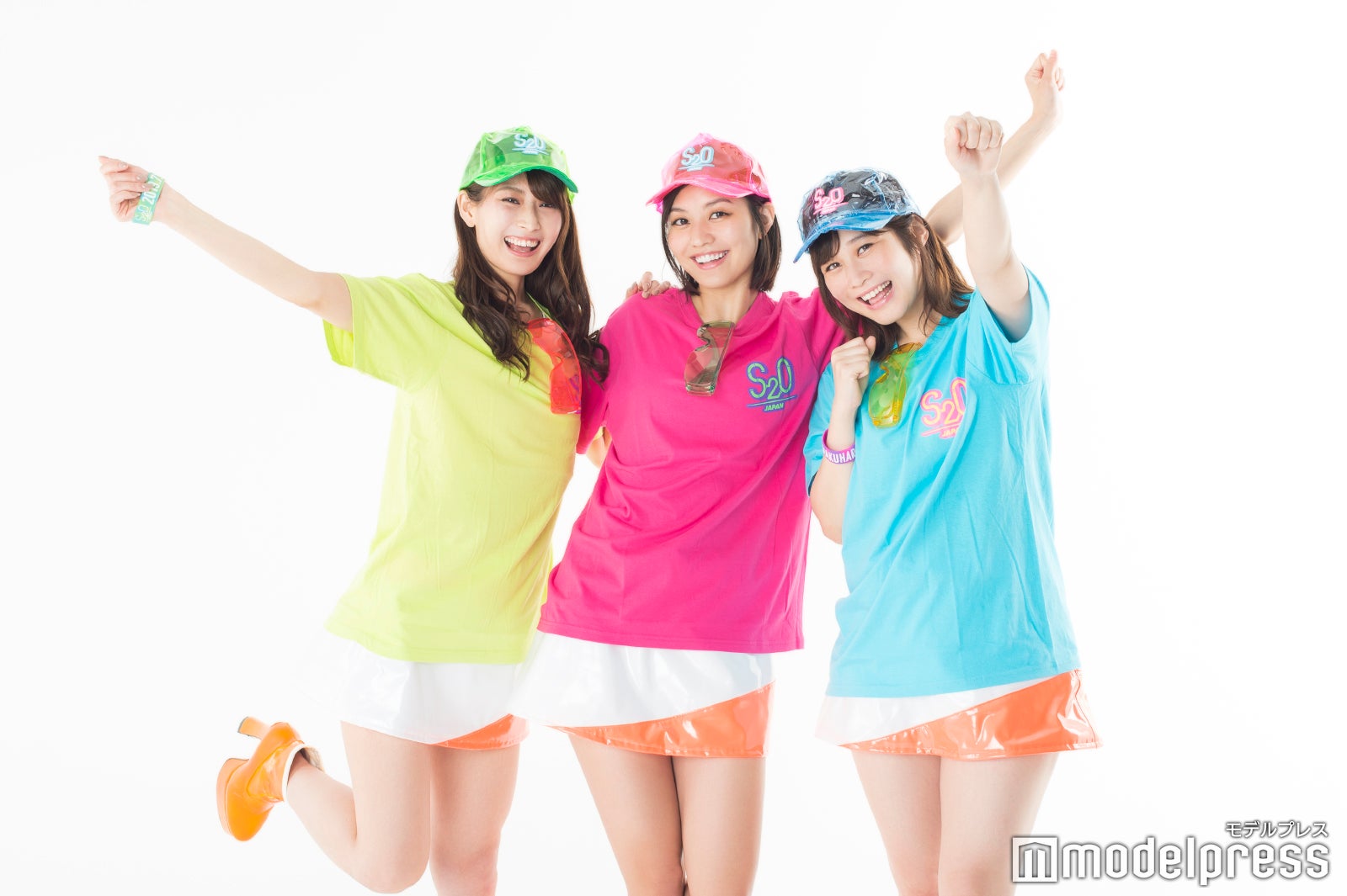 「S2O」応援団“MFGエンジェルス”の沢すみれ、林ゆめ、高橋凛（C）モデルプレス