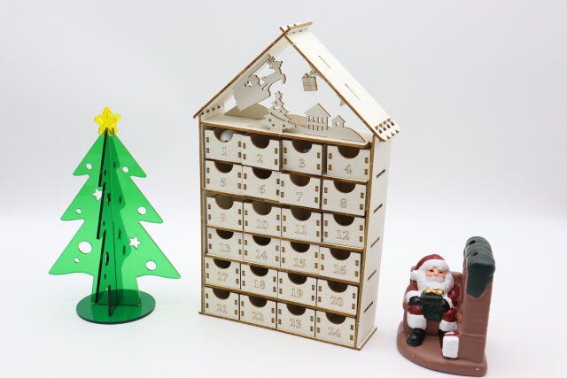 ウッドアドベントカレンダーキット(ハウス型) ディスプレイ ウッドアドベントカレンダーキット(ハウス型) ディスプレイ