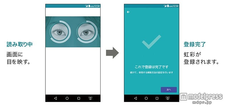 簡単にできる虹彩登録