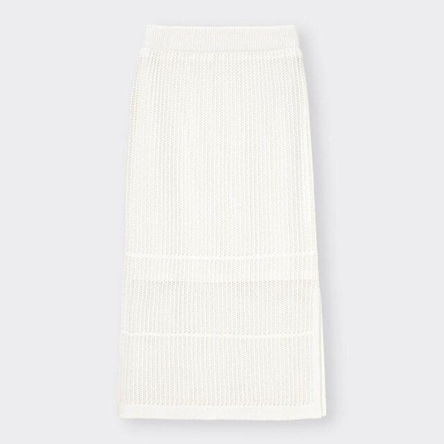 GU　セットアップ　ボトムス　メッシュナローニットスカート