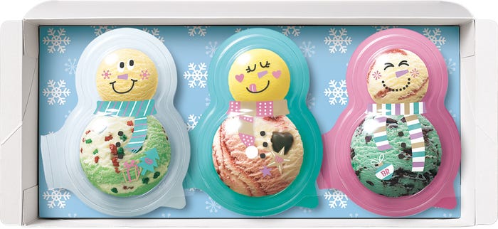 ミニエコバッグ付雪だるま3コBOX1,870円/画像提供:B-R サーティワン アイスクリーム