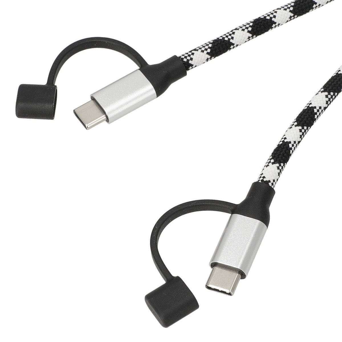 キャップ付きType-C充電ケーブルの端子部分アップ