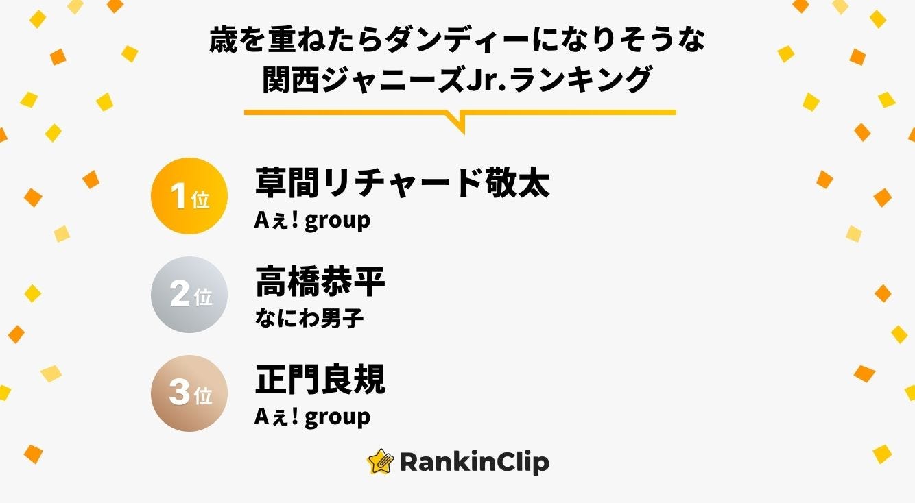 歳を重ねたらダンディーになりそうな関西ジャニーズJr.ランキング