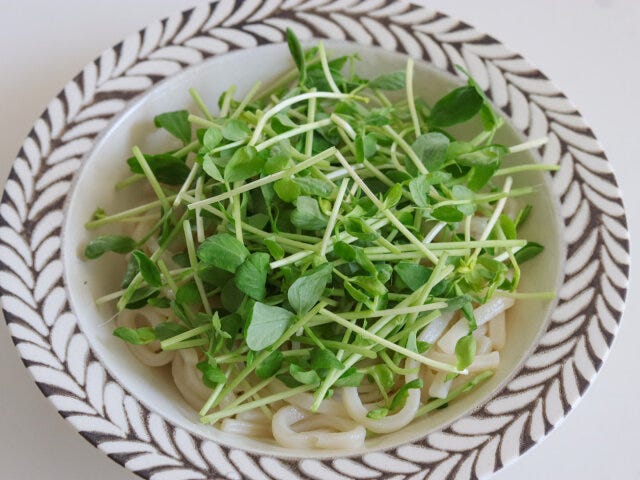 豆苗をのせる。