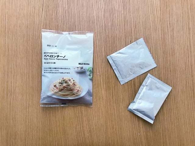 無印良品パスタソースのペペロンチーノ