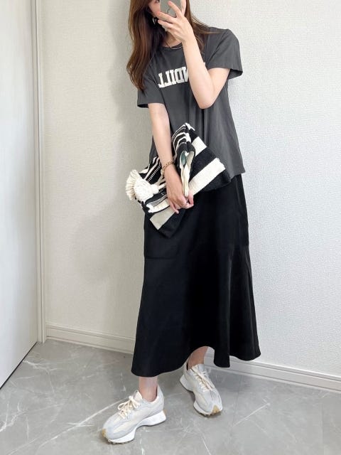キャミワンピ　コーデ　GU　Tシャツ