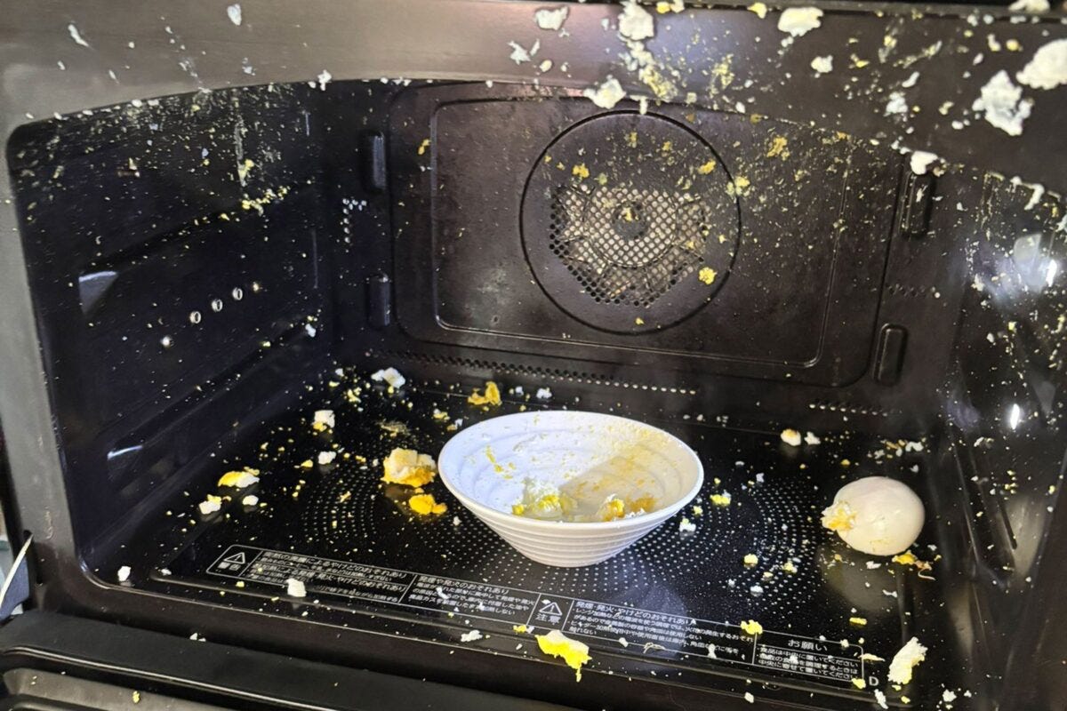 電子レンジで爆発したゆで卵