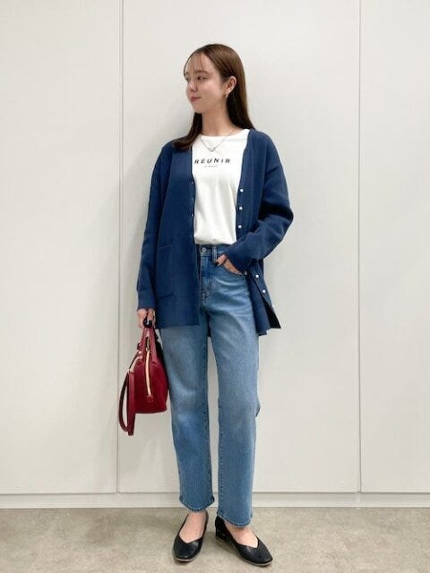 カーディガン　コーデ　秋