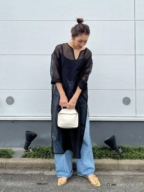 ワンピース　コーデ　体型カバー