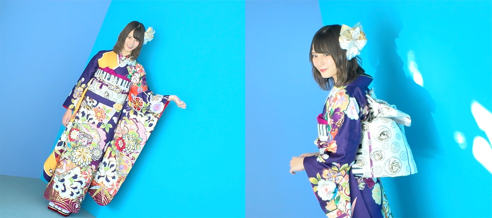 日向坂46小坂菜緒、振り袖で舞う　一際輝く透明感