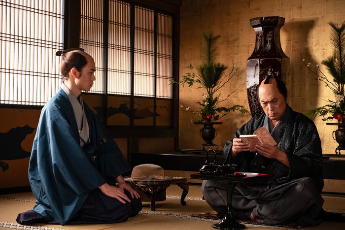 宮沢氷魚、渡辺謙「べらぼう~蔦重栄華乃夢噺~」第3話(C)NHK