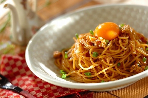 肉みそのワンポットパスタ