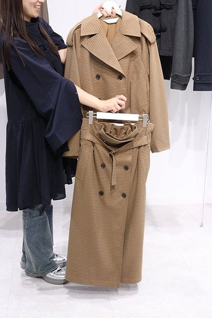 GUのショートトレンチチェックコート