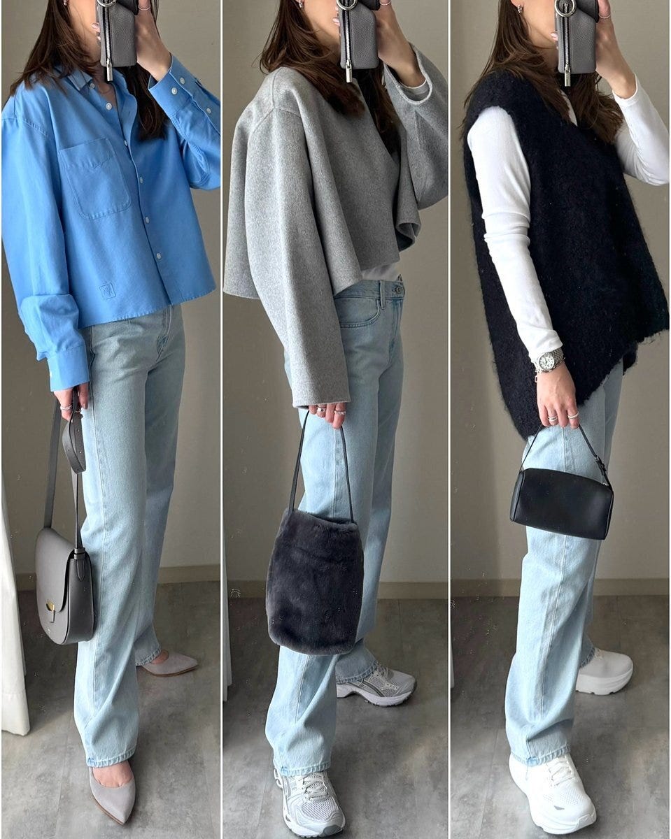 ユニクロのストレートジーンズコーデ2