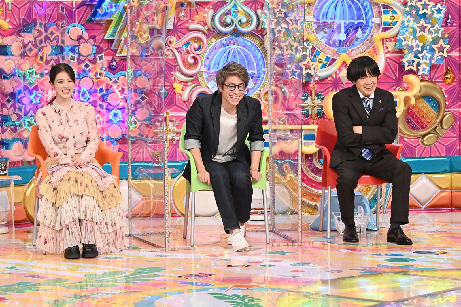 今田美桜、田村淳、蛍原徹（C）テレビ朝日