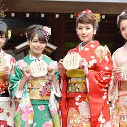 左から：PASSPO☆槙田紗子・奥仲麻琴、筧美和子、大石絵理