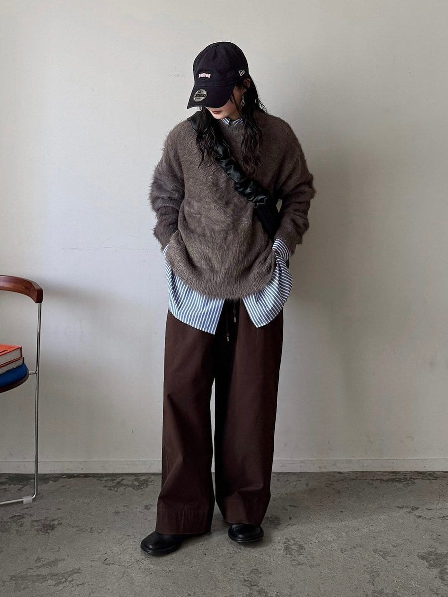 ストライプシャツコーデ1