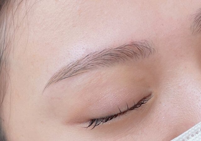 中心だけを埋めた素に近い眉