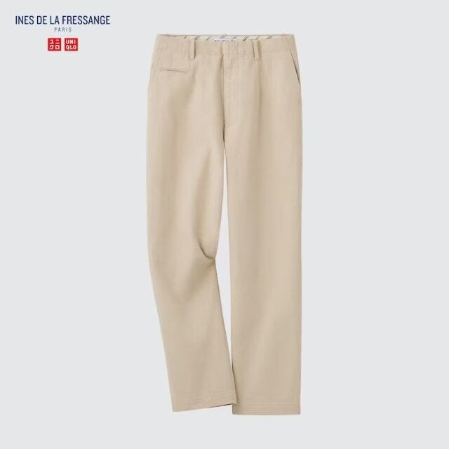 ユニクロ　uniqlo　レディース　おすすめ　オススメ　コスパ　2023　春　パンツ　ボトムス　ボトム　美脚　スタイルアップ　着痩せ　細見え　コットンチノパンツ　チノパンツ　コラボ　イネスドラフレサンジュ　イネス　イネス・ド・ラ・フレサンジュ