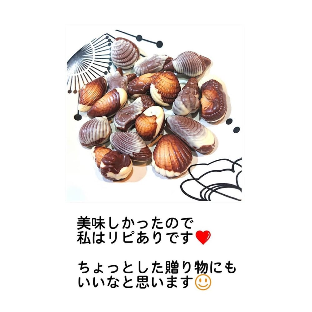 業務スーパーのチョコレートシーシェルをお皿に乗せている写真