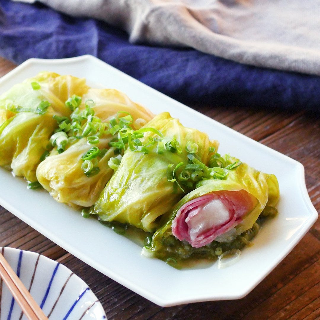 肉ダネいらず!ベーコンもちのロールキャベツ