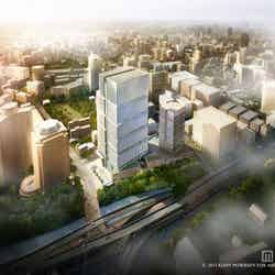 本計画地の上空からの眺望イメージ