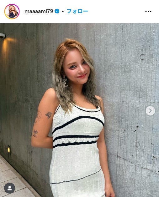 ミディアムヘアのまぁみ／Instagramより