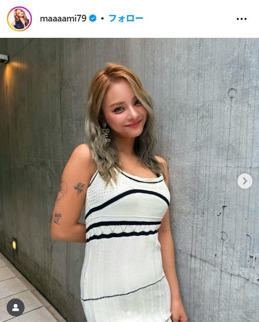 ミディアムヘアのまぁみ/Instagramより