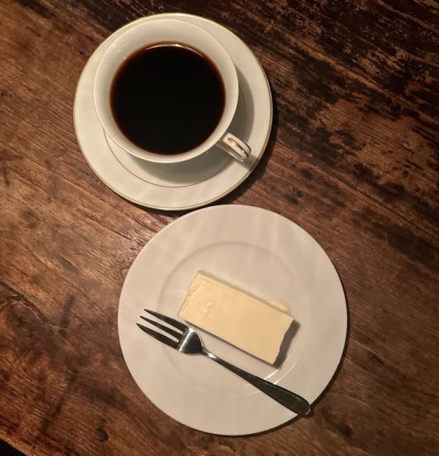 コーヒーとチーズケーキ