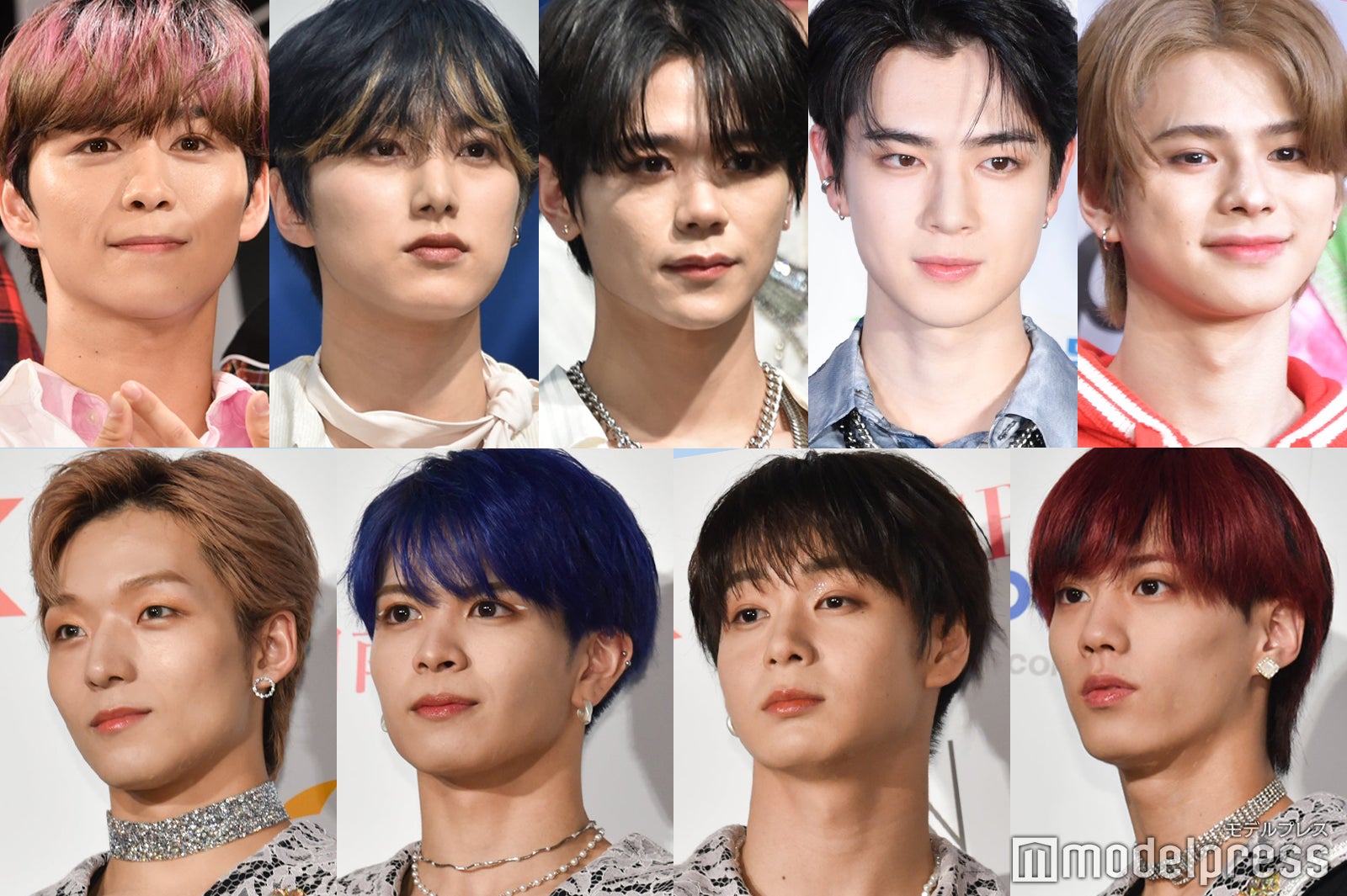 （上段左から）後藤威尊、尾崎匠海、藤牧京介、佐野雄大、松田迅（下段左から）古瀬直輝、栗田航兵、太田駿静、小堀柊 （C）モデルプレス