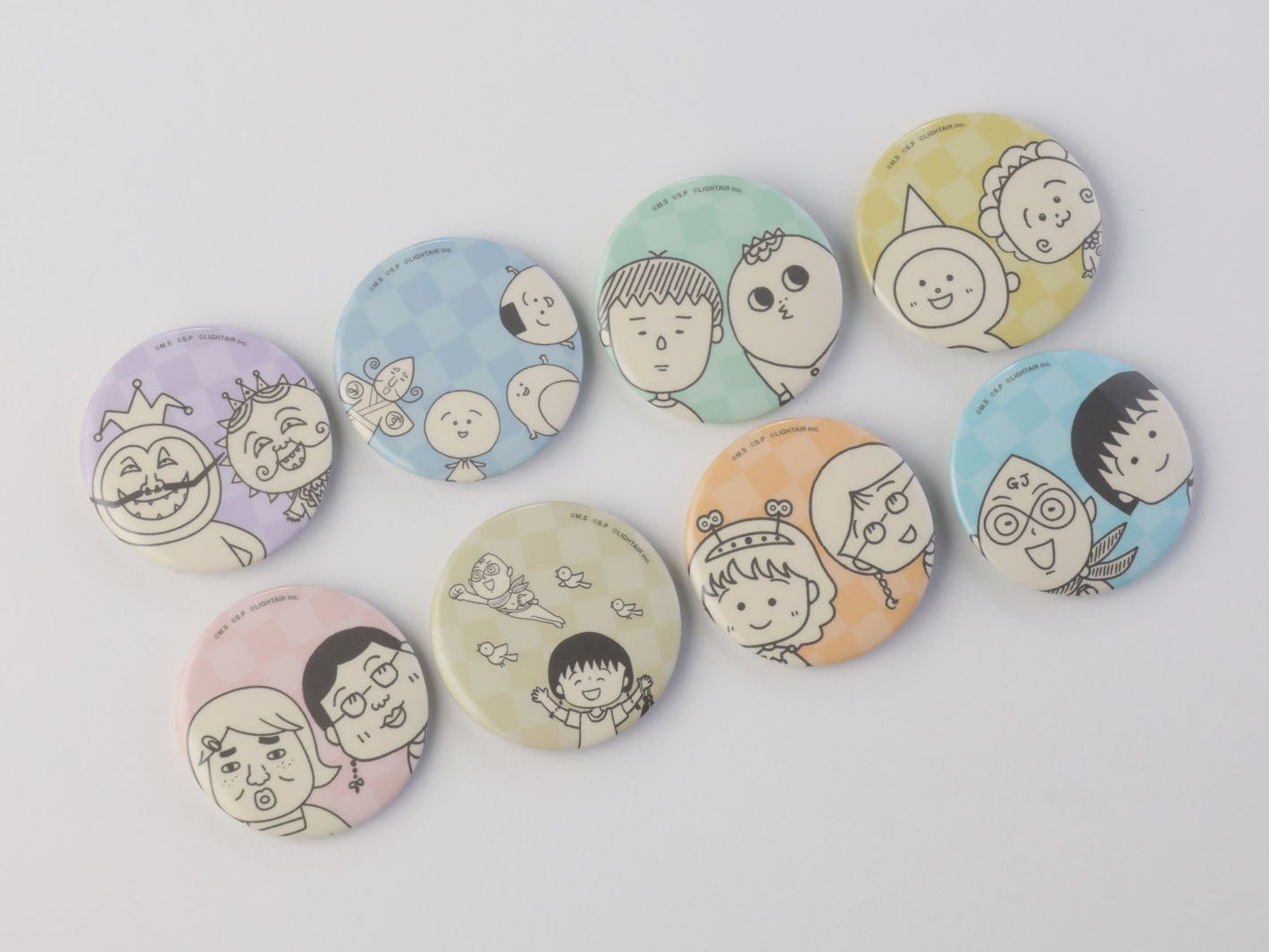 「トレーディング缶バッジ」全8種 各550円（税込）※ブラインド商品のため、絵柄は選定不可（C）S.P （C）S.P / LIGHTAIR Inc.