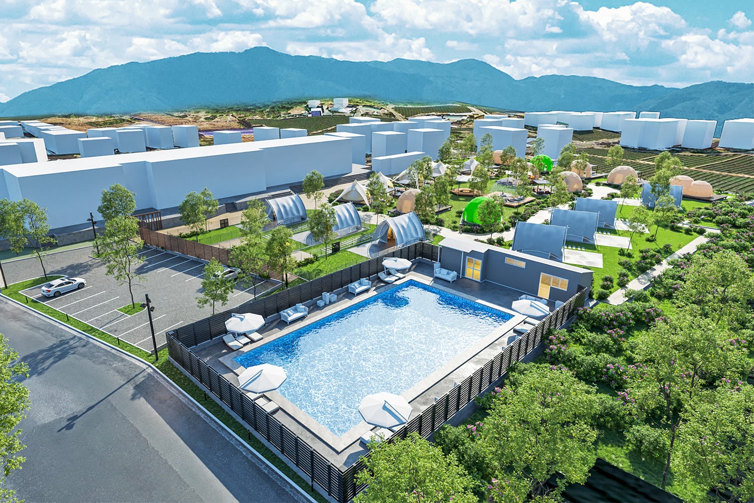 静岡に“廃校グランピング”「Glamping&Port結」プールに体育館、調理実習と懐かし要素満載