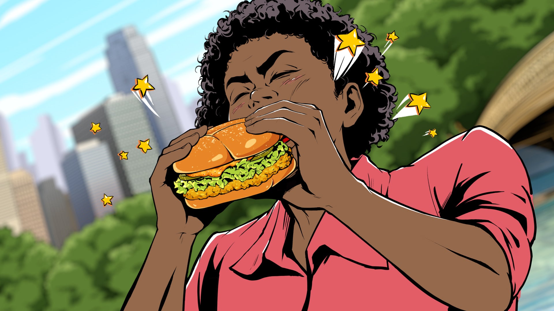 「N.Y. バーガーズ『行った気にさせるよ！』」篇（提供写真）