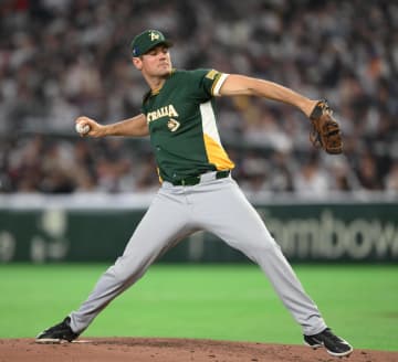 投手転向3年 オーストラリア196センチ右腕が大谷を2打席封じる 3回無失点で交代