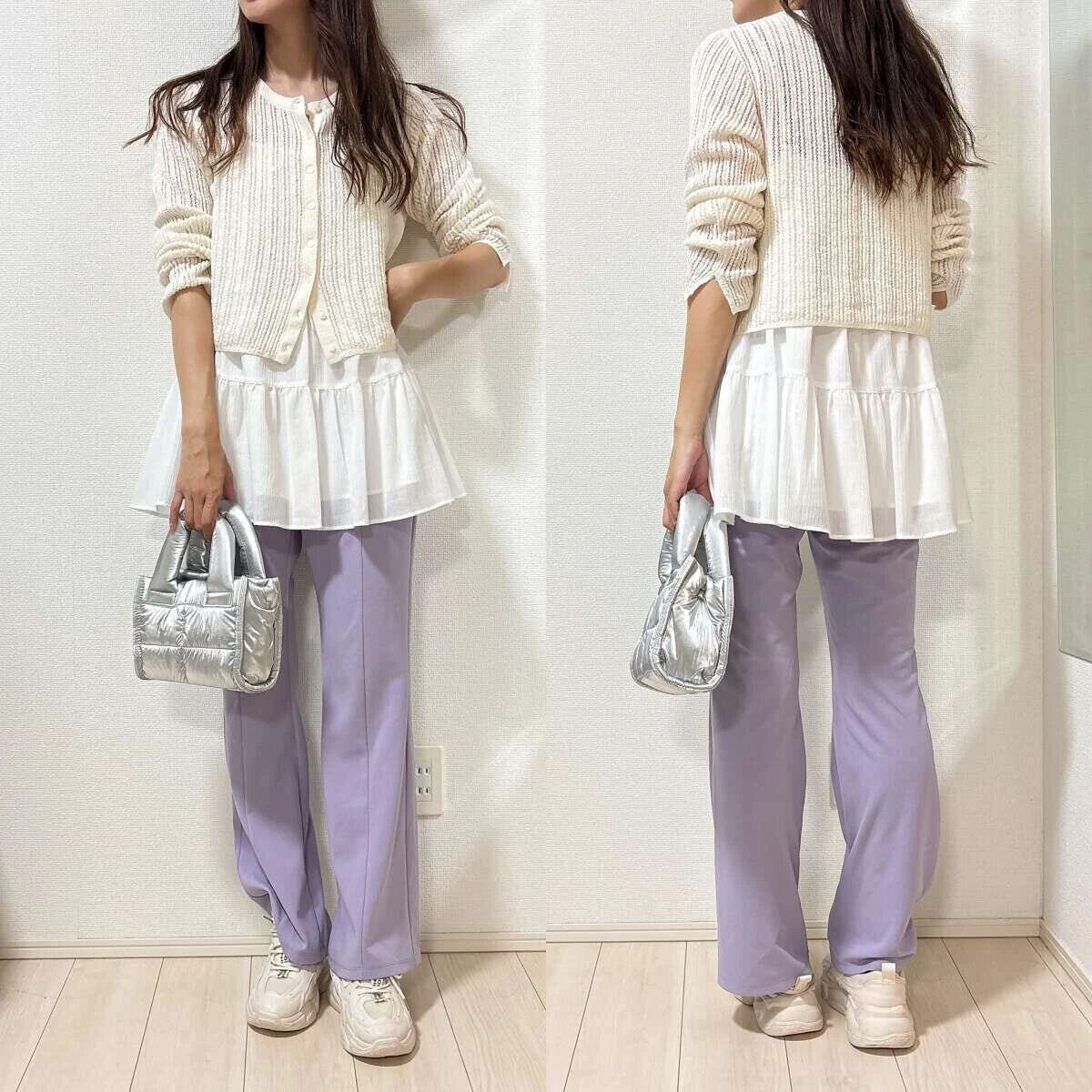 2026gu春甘め白キャミソールチュニックお手本コーデ