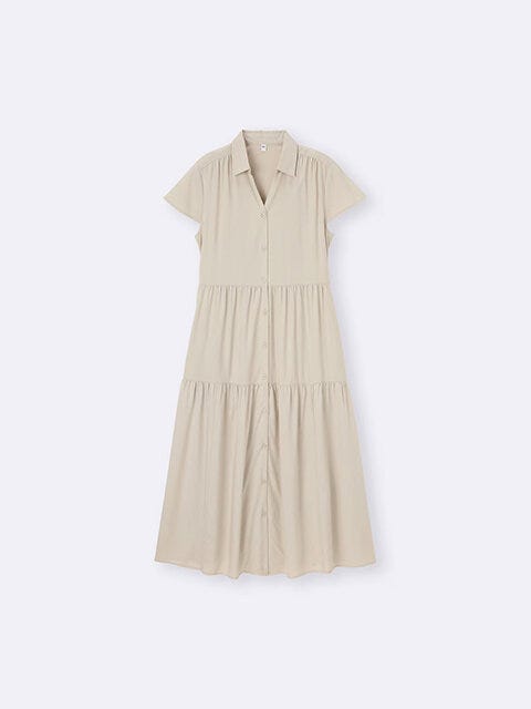 GU　ティアードワンピース（半袖）Z　BEIGE