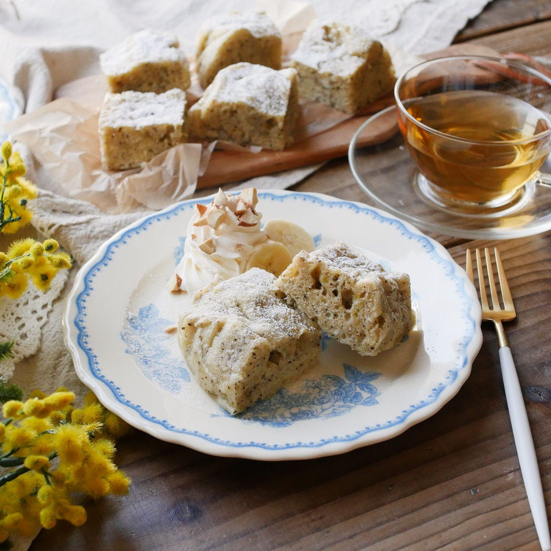 もっちりふわふわ。レンジで作る紅茶のバナナケーキ