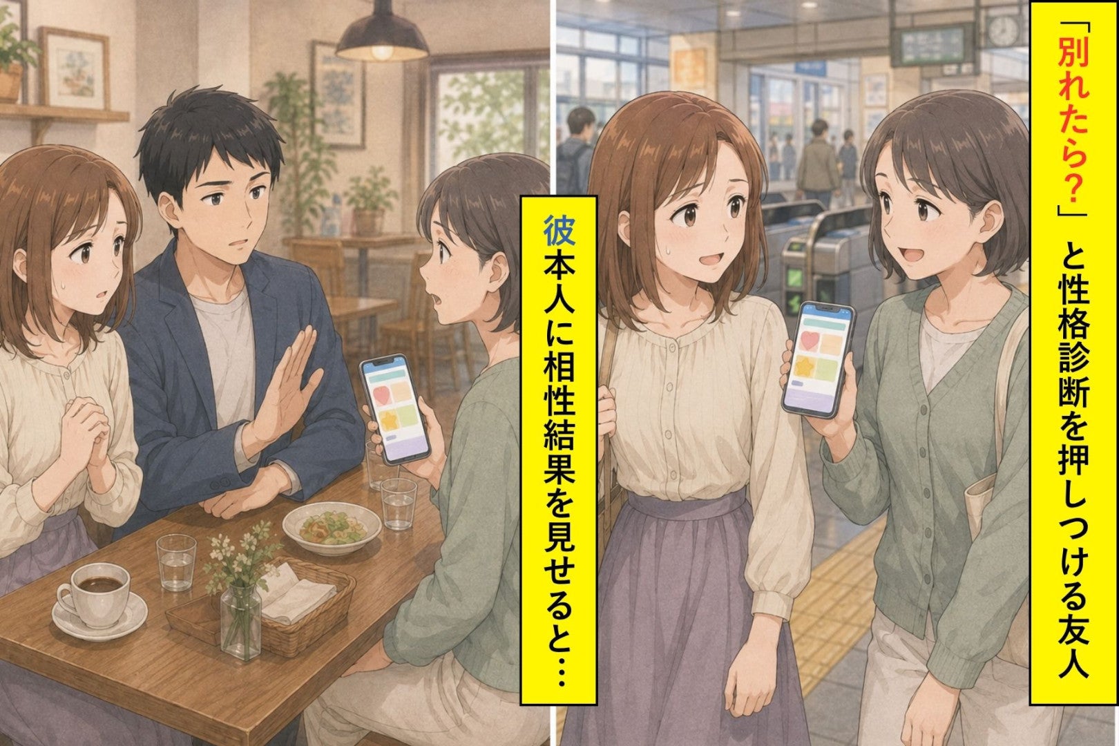 「別れたら？」と性格診断を押しつける友人→彼本人に相性結果を見せたとき返された言葉