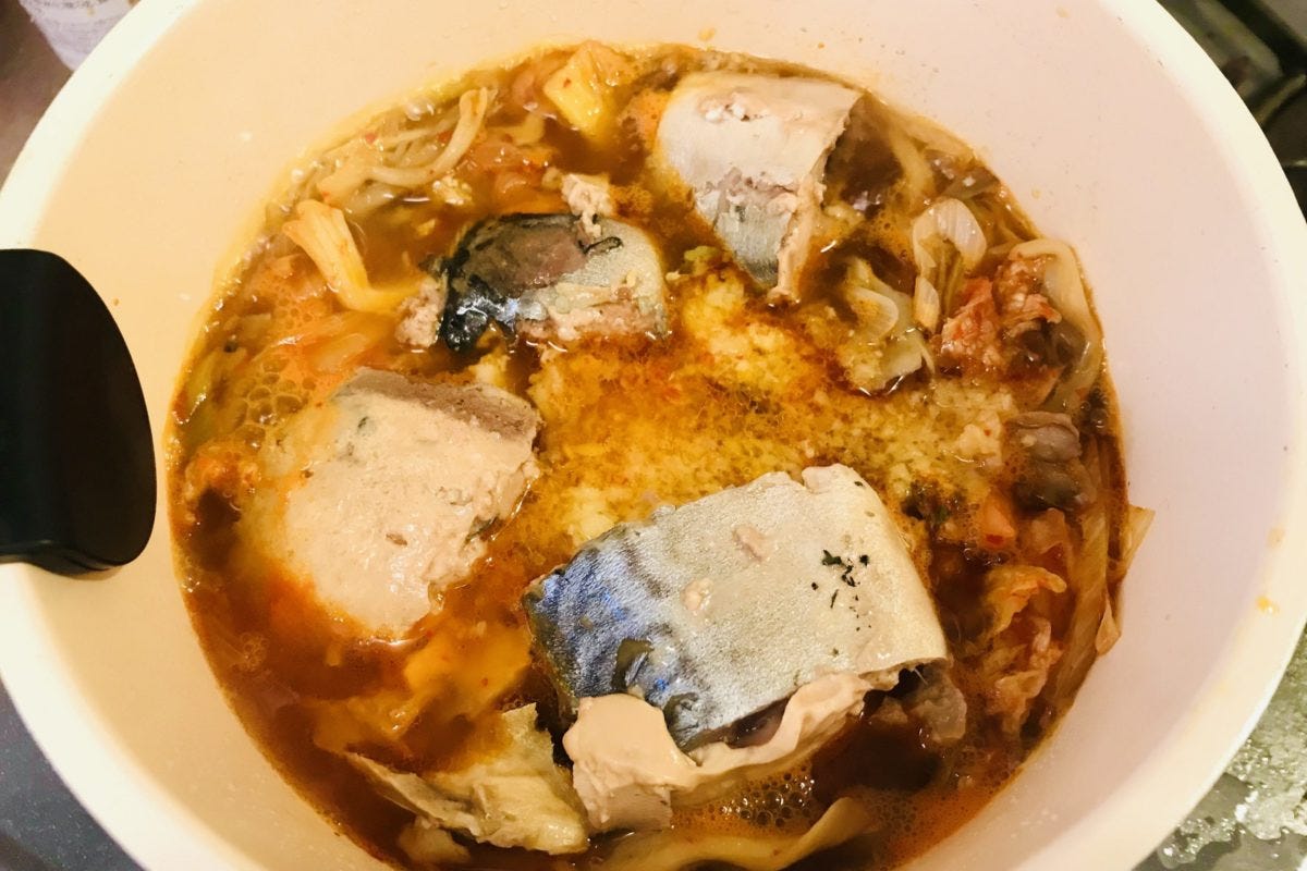 サバ缶キムチスープ
