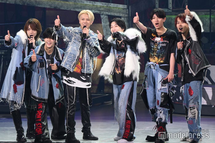 (左から)今野大輝、菅田琳寧、佐々木大光、中村嶺亜、本高克樹、矢花黎/7 MEN 侍(C)モデルプレス