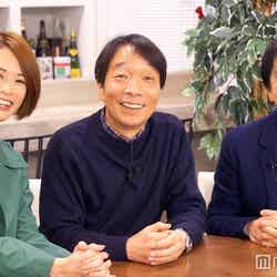 （左から）番組MCの坂田梨香子、見栄晴、西内荘