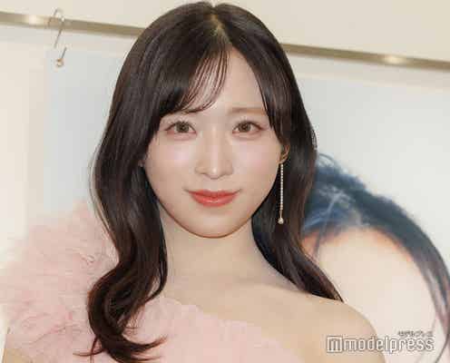 AKB48小栗有以、スリット×ワンショルドレス姿披露 デビュー11年で挑戦したいことは「始球式」