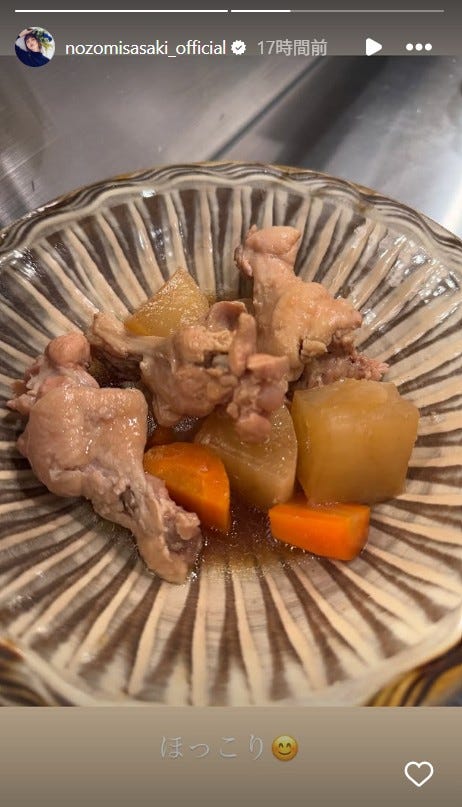 佐々木希Instagramストーリーズより