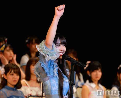白間美瑠、NMB48の“てっぺん”獲った!笑顔で初選抜<第9回AKB48選抜総選挙>
