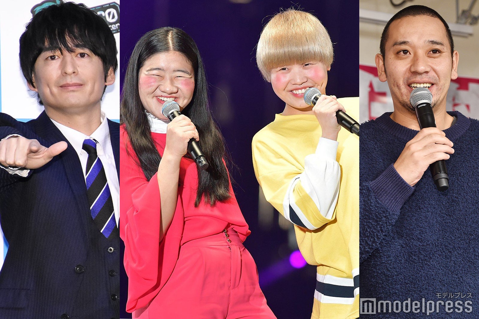 博多大吉、ガンバレルーヤ（よしこ、まひる）、大悟 （C）モデルプレス