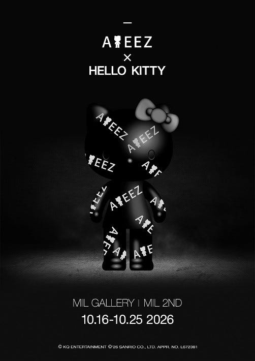 ATEEZ、HELLO KITTY “BLACK SERIES”とコラボ 表参道でポップアップ限定開催