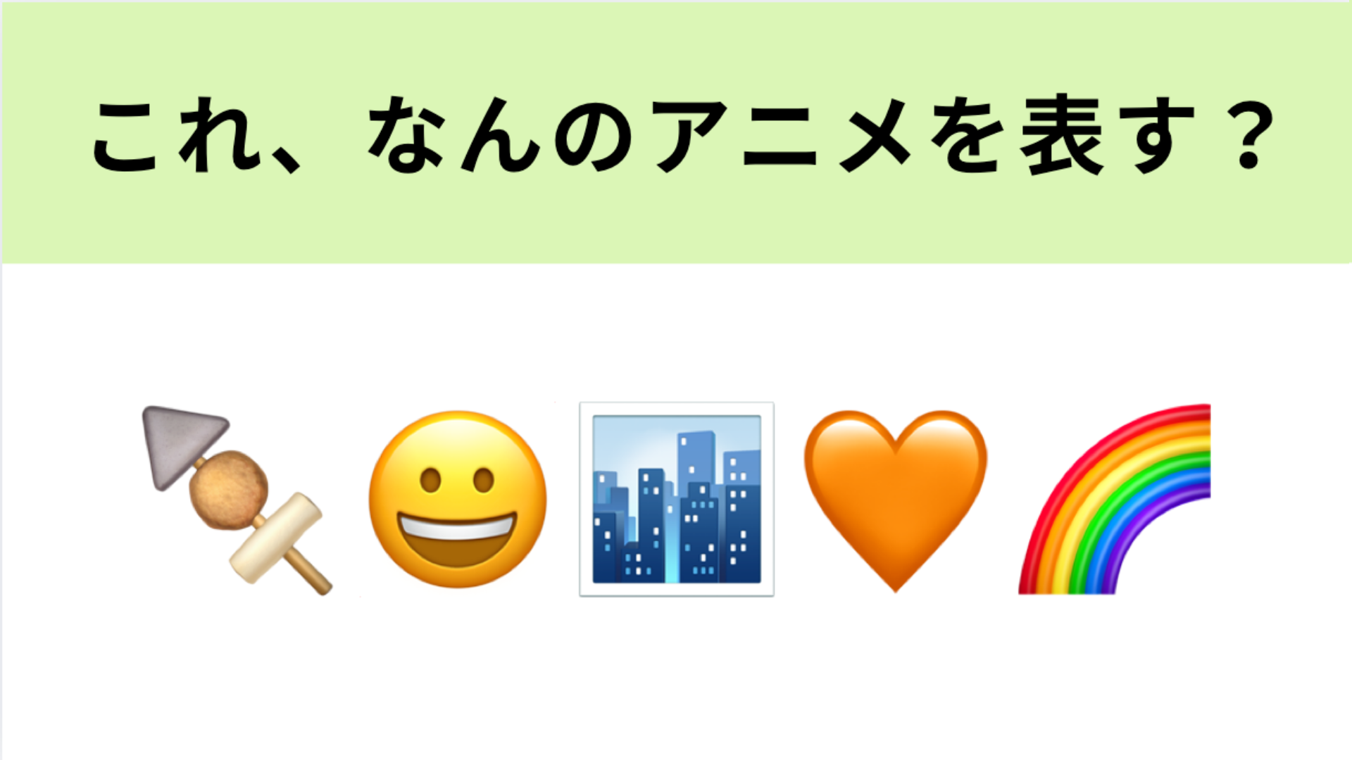 この絵文字が表すアニメは？1番左の絵文字ですぐにわかってしまうかも♡