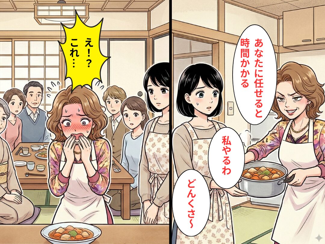 「この煮物私が作ったの！」嫁に張り合う義姉が、親戚の前でアピール！しかし⇒義母「え？これ…」恥をかいたワケ！？